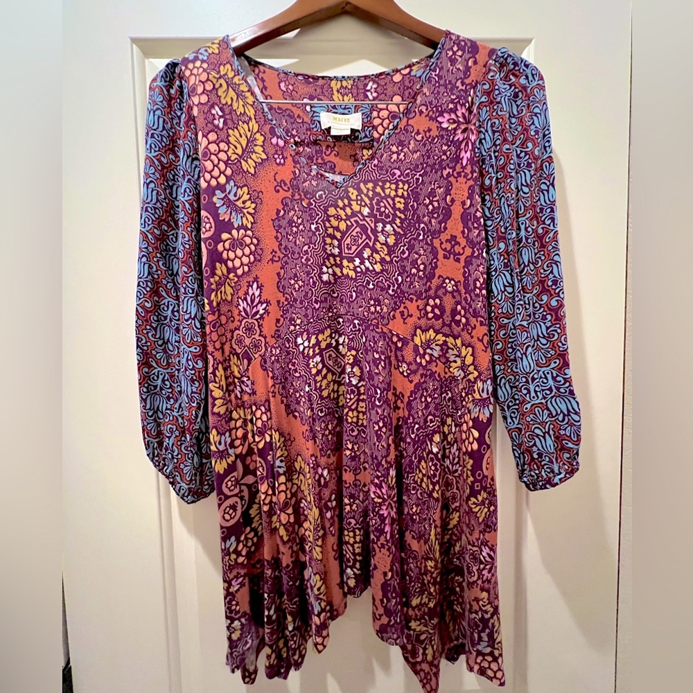 ANTHROPOLOGIE-MAEVE flowy cotton boho top 💜🩷🩵 - Picture 2 of 8